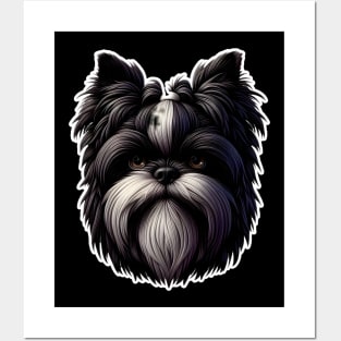 Head affenpinscher dog pet portrait cartoon vector illustration Posters and Art